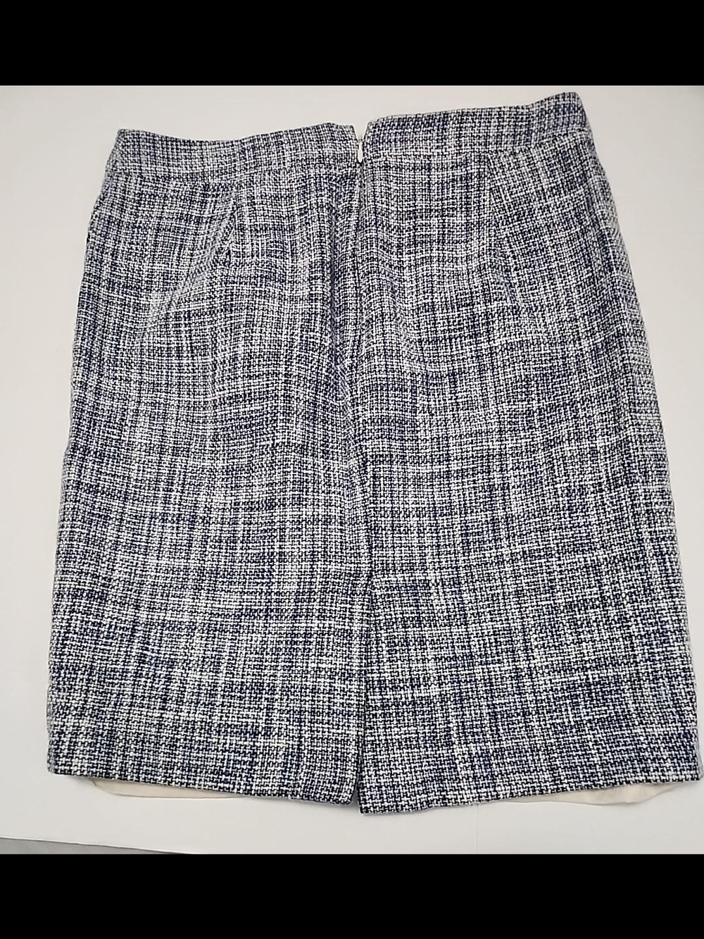 J.Crew No. 2 Blue White Tweed Pencil Skirt Coastal Preppy Quiet Luxury - Picture 3 of 14